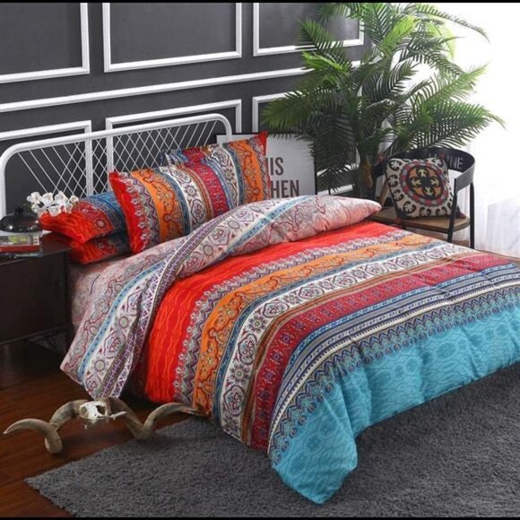 Boho Duvet Cover3 Piece Set with Zipper Closure
